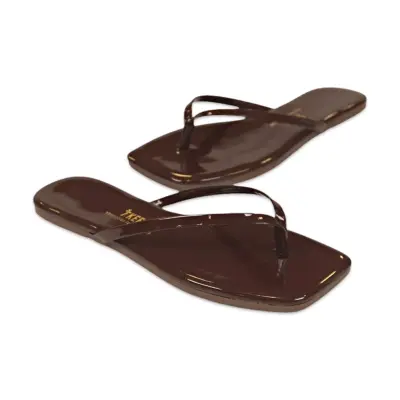Tkees Tk-1014Z Parmak Arası Kare Burun Kahverengi Kadın Terlik - TKEES (1)