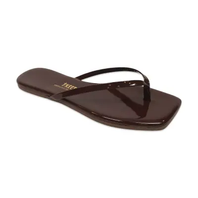 Tkees Tk-1014Z Parmak Arası Kare Burun Kahverengi Kadın Terlik - 3