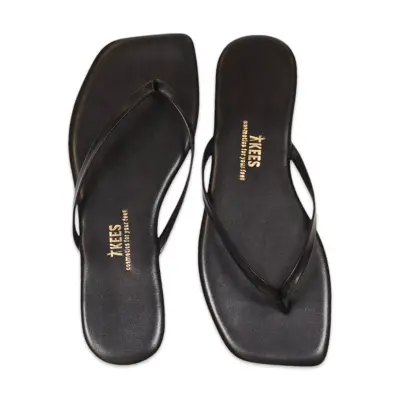 Tkees Tk-1014Z Parmak Arası Kare Burun Siyah Kadın Terlik - 1