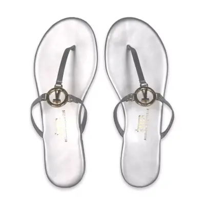 Tkees Tk-2112 Klasik Tokali Parmak Arası Gümüş Kadın Terlik 