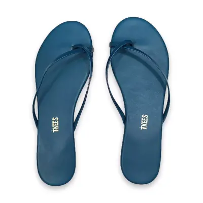 Tkees Tk-3001Z Parmak Arali Petrol Kadın Terlik 