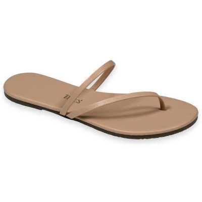Tkees Tk-4002 Tek Bant Parmak Arası Krem Kadın Terlik - TKEES (1)