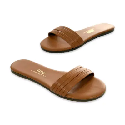 Tkees Tk-6001 5 Bantli Camel Kadın Terlik - TKEES (1)