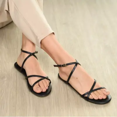 Tkees Tk-8006Z Siyah Kadın Sandalet - 2