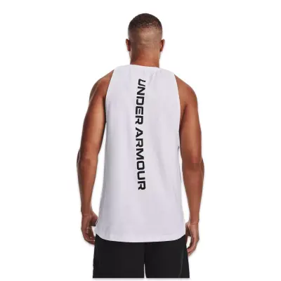 Under Armour 1361901 Ua Baseline Cotton Tank Beyaz-Siyah Erkek Atlet - Under Armour (1)