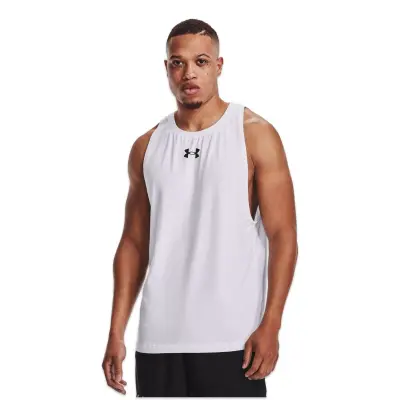 Under Armour 1361901 Ua Baseline Cotton Tank Beyaz-Siyah Erkek Atlet 