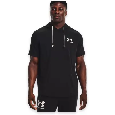 Under Armour 1370396 Ua Rival Terry Lc Ss Hd Siyah Erkek T-Shirt - 1