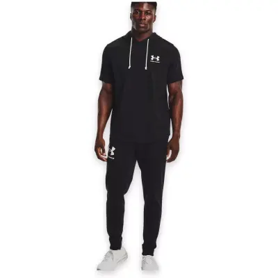 Under Armour 1370396 Ua Rival Terry Lc Ss Hd Siyah Erkek T-Shirt - 3