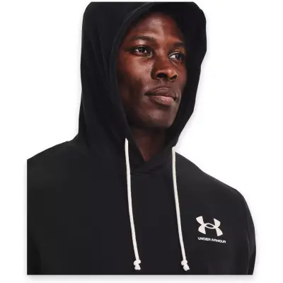 Under Armour 1370396 Ua Rival Terry Lc Ss Hd Siyah Erkek T-Shirt - 4
