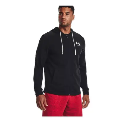 Under Armour 1370409 Ua Rival Terry Lc Fz Siyah Erkek Sweatshirt - 1