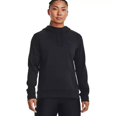 Under Armour 1373055 Armour Fleece Hoodie Siyah Kadın Sweatshirt - 1