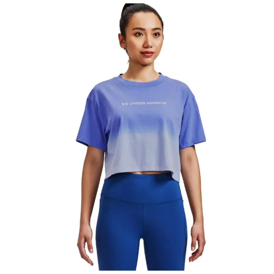 Under Armour 1376750 Ua Branded Dip Dye Crop Mavi Kadın T-Shirt - 1