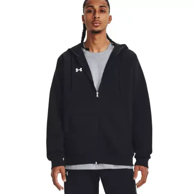 Under Armour 1379767 Rival Fleece Full Hoodie Siyah Erkek Ceket - 1