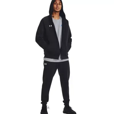 Under Armour 1379767 Rival Fleece Full Hoodie Siyah Erkek Ceket - 3