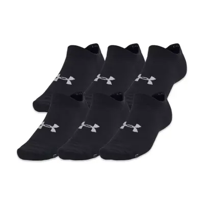 Under Armour 1382611 Ua Essential No Show 6Pk Çorap Siyah Unisex Çorap - 1