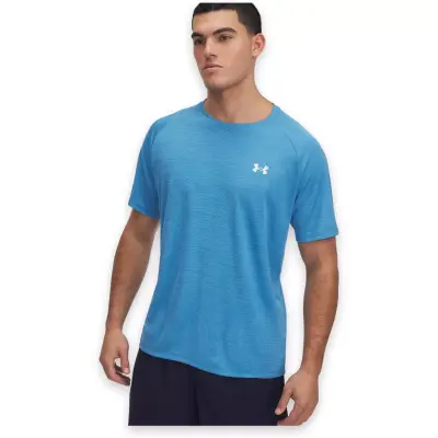 Under Armour 1382796 Ua Tech Textured Ss Mavi Erkek T-Shirt - 1