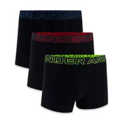 Under Armour 1383891 Ua Performance Cotton Solid 3 In 3Pk Boxer Siyah Erkek Iç Giyim - Under Armour