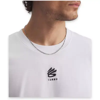 Under Armour 1387107 Ua Curry Hvyweight Logo Tee Beyaz Erkek T-Shirt - 3