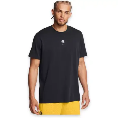 Under Armour 1387107 Ua Curry Hvyweight Logo Tee Siyah Erkek T-Shirt - 1