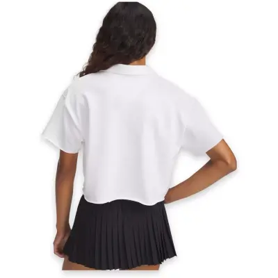 Under Armour 1389639 Ua Icon Terry Polo Beyaz Kadın T-Shirt - 2