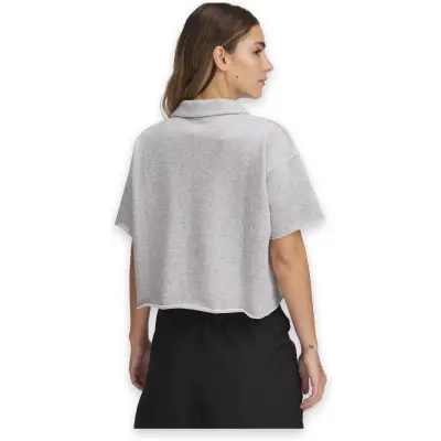 Under Armour 1389639 Ua Icon Terry Polo Gri Kadın T-Shirt - 2