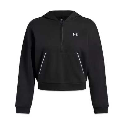Under Armour 6003707 Rival Flc Piped Hz Hoodie Siyah-Beyaz Kadın Sweatshirt - 2
