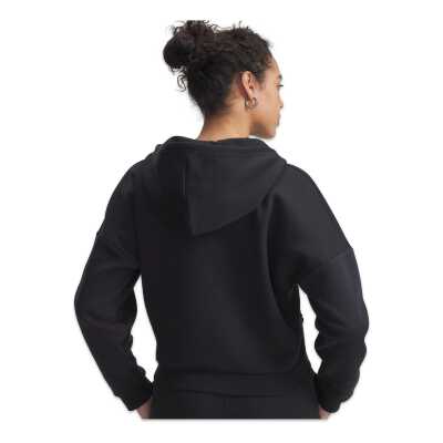 Under Armour 6003707 Rival Flc Piped Hz Hoodie Siyah-Beyaz Kadın Sweatshirt - 4