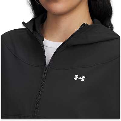 Under Armour 6004849 Ua Rival Woven Jkt Hd Siyah-Beyaz Kadın Ceket - 3