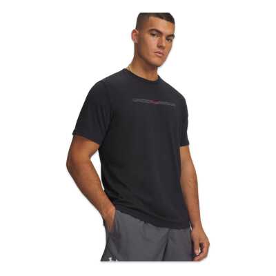 Under Armour 6009248 Ua M Blur Wm Ss Siyah-Kırmızı Erkek T-Shirt - Under Armour