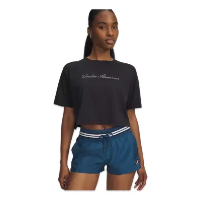 Under Armour 6010588 Ua W Wm Crop Ss Siyah Kadın T-Shirt - 1