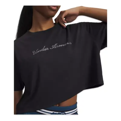 Under Armour 6010588 Ua W Wm Crop Ss Siyah Kadın T-Shirt - 3