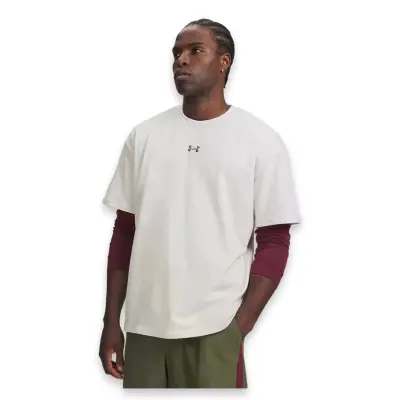 Under Armour 6013618 Ua M Hwt Metal Logo Ss -T Beyaz Erkek T-Shirt - 1