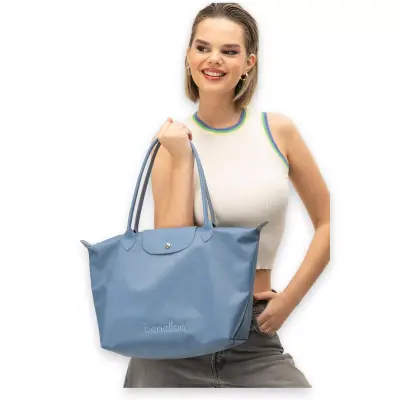 United Colors Of Benetton Bnt_1355 33X30X18 Omuz Mavi Kadın Çanta - 1