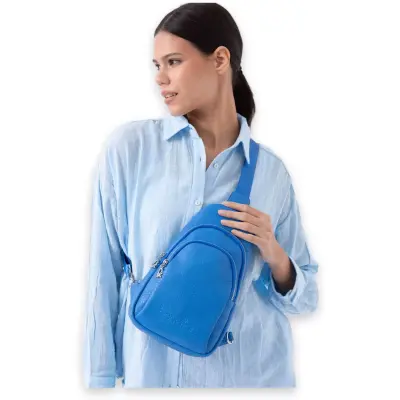Benetton Bnt_1478 30X20X9 Çapraz Mavi Kadın Çanta 
