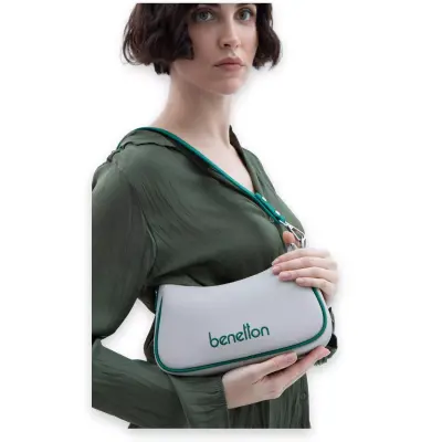 United Colors Of Benetton Bnt_1600 13X24X8 El Gri-Yeşil Kadın Çanta - 1