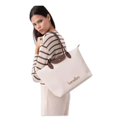 United Colors Of Benetton Bnt_1611 28X31X13 Omuz Bej Kadın Çanta 