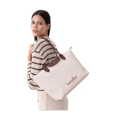 United Colors Of Benetton Bnt_1611 28X31X13 Omuz Bej Kadın Çanta - 2