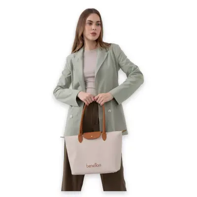 United Colors Of Benetton Bnt_1611 28X31X13 Omuz Bej Kadın Çanta - 2