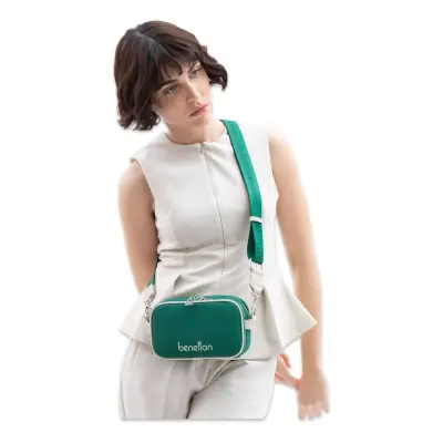 United Colors Of Benetton Bnt_1626 Omuz 20X12X7 Yeşil Kadın Çanta - 1