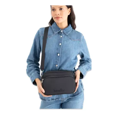 United Colors Of Benetton Bnt_1653 17X22X7,5 Omuz Siyah Kadın Çanta 