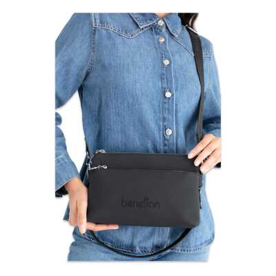 United Colors Of Benetton Bnt_1667 16X24,5X8 Omuz Siyah Kadın Çanta 