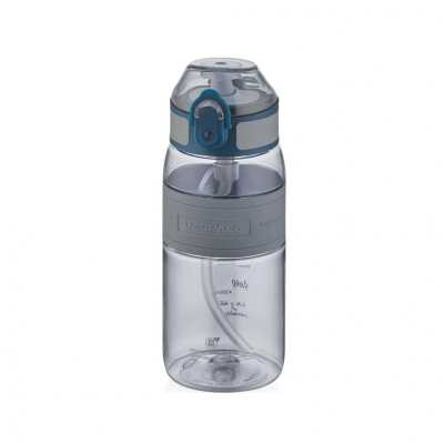 Uzspace 4105 440 Ml Silikon Gövde Pipetli Tritan Su Matarası Gri Unisex Suluk & Matara 