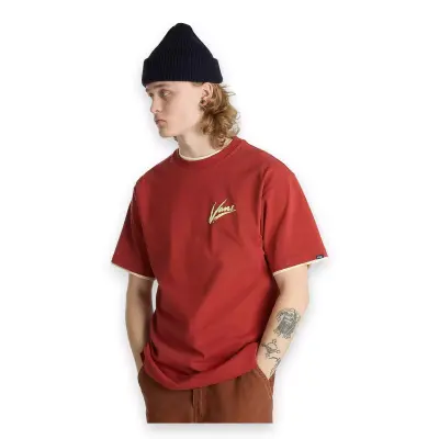 Vans Vn000K42 Brush Script Loose Ss Kırmızı Erkek T-Shirt 
