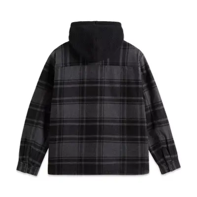Vans Vn000P7V Piedmont Hooded Plaid Shacket Siyah Erkek Ceket - 5