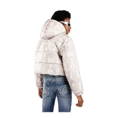 Vans Vn000Pk2 Hillgate Aop Cropped Puffer Bej Kadın Mont - 4