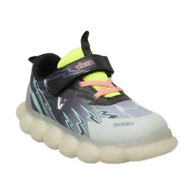 Vicco 346.P25Y.214 Flash Patik Işıklı Phylon Siyah-Beyaz Erkek Çocuk Spor Ayakkabı 