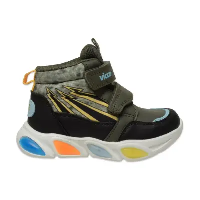 Vicco 946.P25K420 David Patik Işıklı Phylon Haki Erkek Çocuk Bot - 1
