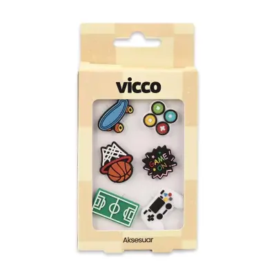 Vicco Jibbitz 996.A26Y001 Charms 6 Pack Çok Renkli Unisex Trend 