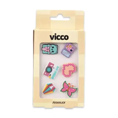 Vicco Jibbitz 996.A26Y001 Charms 6 Pack Çok Renkli Unisex Trend 