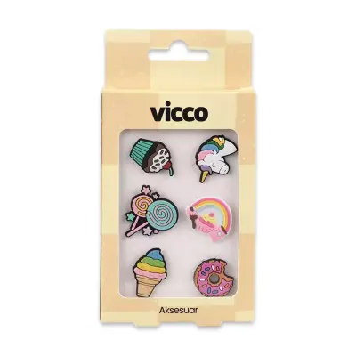 Vicco Jibbitz 996.A26Y001 Charms 6 Pack Çok Renkli Unisex Trend - 1